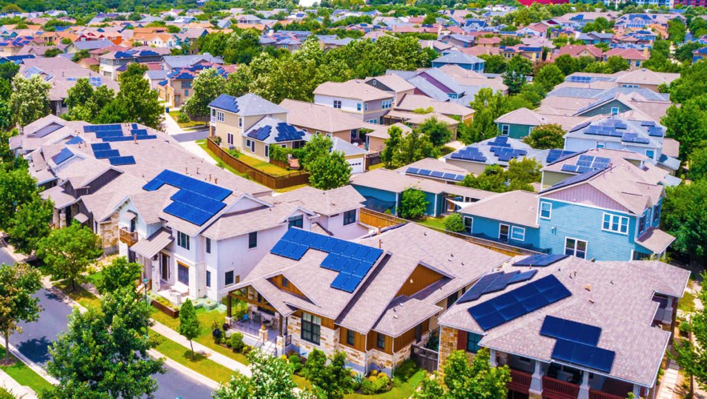 Houses-Wth-Solar-Panels-On-The-Roof