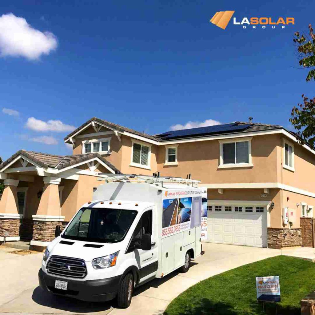 LASG residential installation with service van in driveway