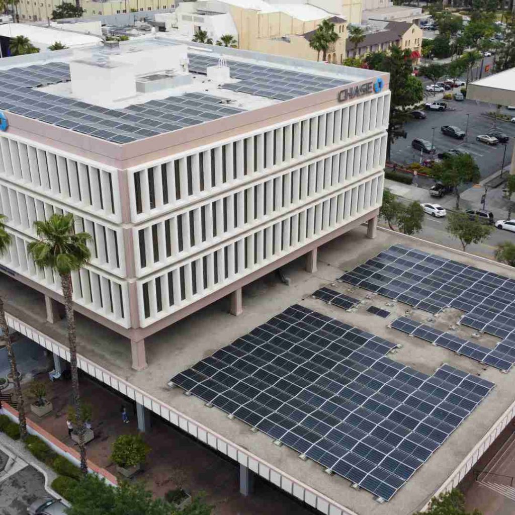 Photo of LASG commercial-scale installation on bank building