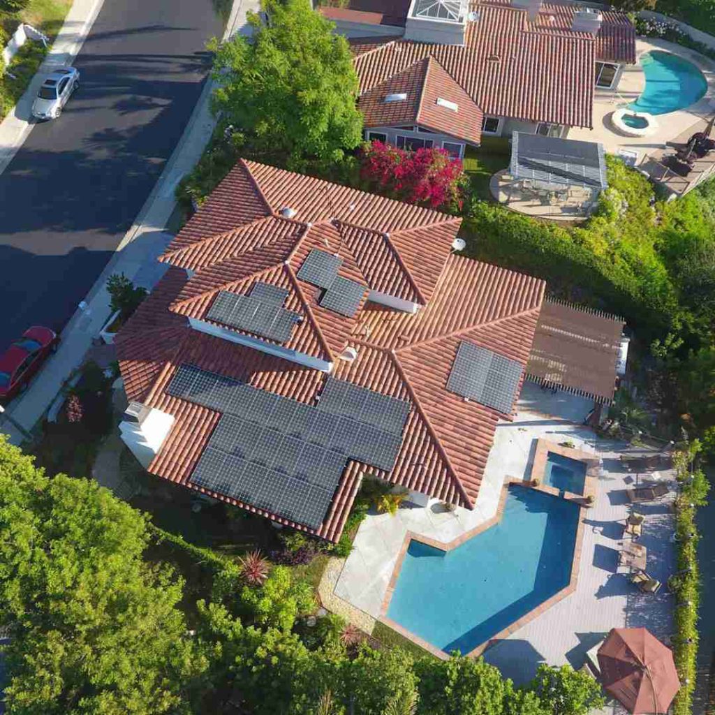 Aerial photo of LASG residential installation